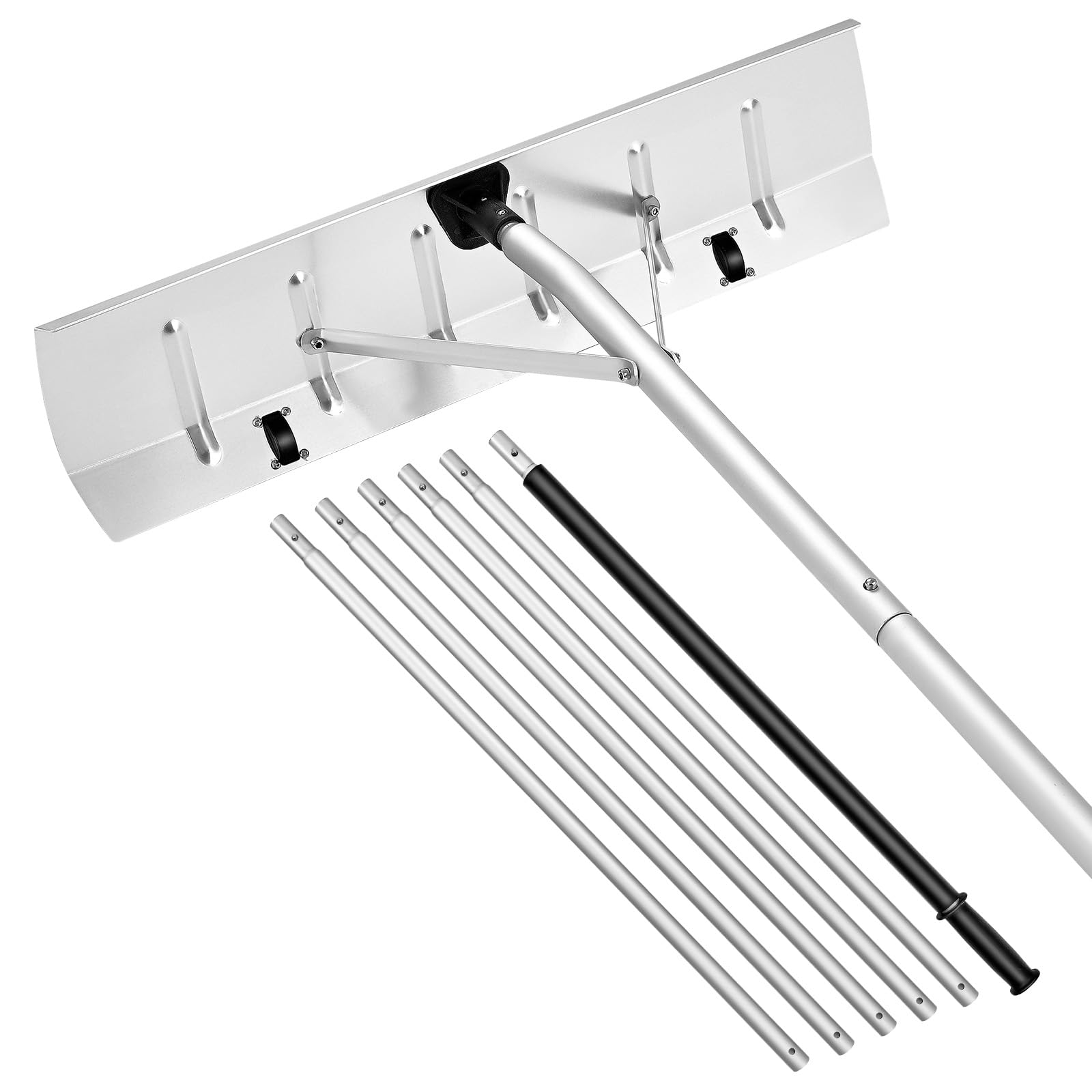 VEVOR Snow Roof Rake, 26 in Aluminum Blade, 7.5-20 ft Adjustable Roof Snow Scrap