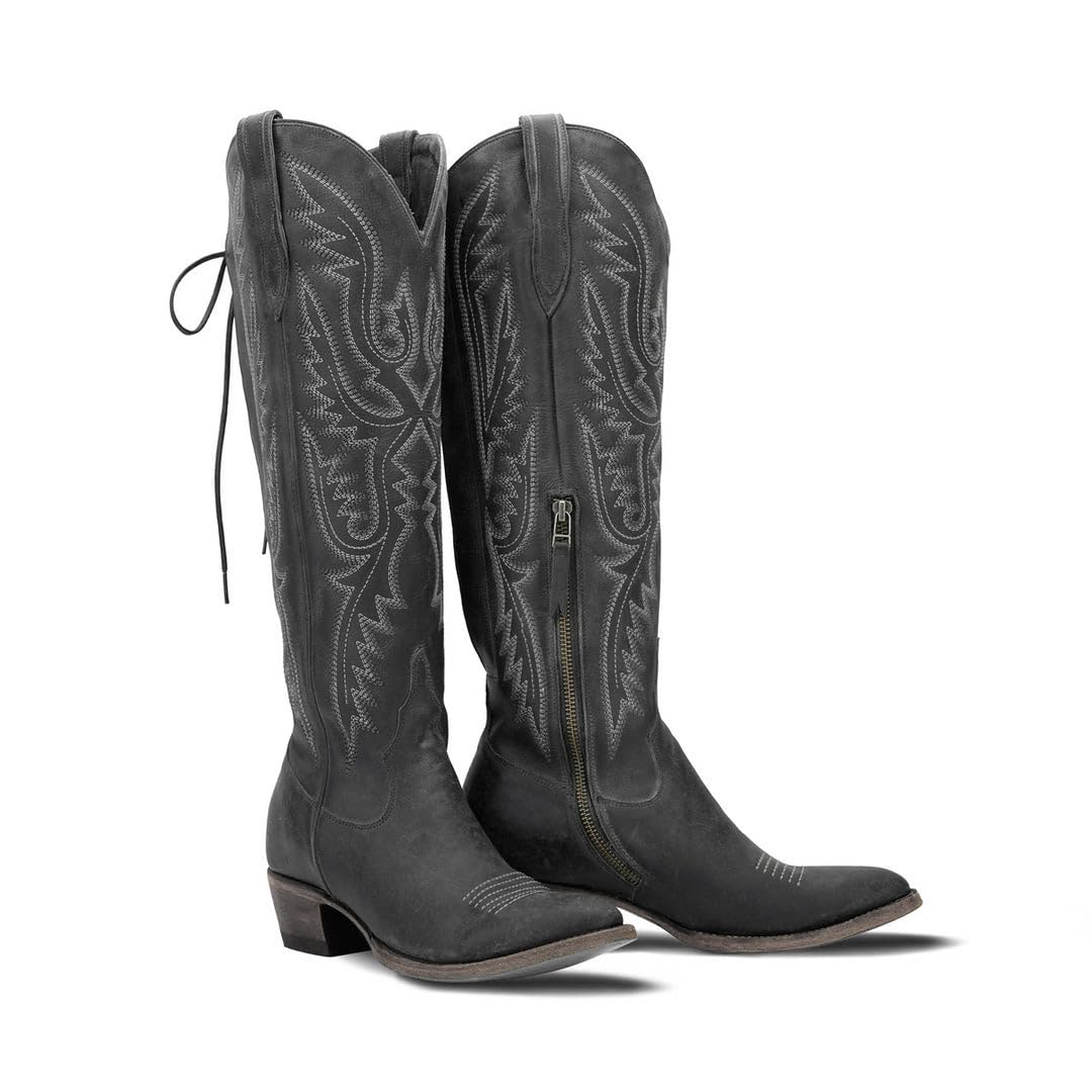 MissHeel Over the Knee Cowboy Boots for Women Adjustable Thigh High Cowgirl Boot