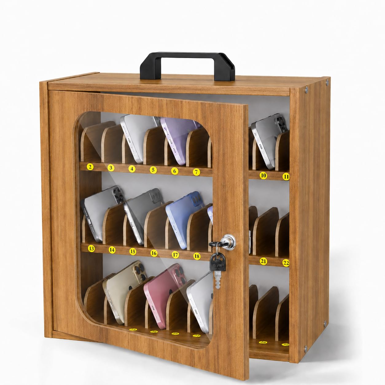 SCHOLOX Cell Phone Locker for Classroom, Adjustable 33 Slots Phone Box | Easy As