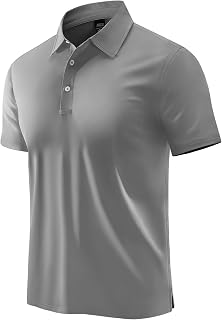 MIER Men's Short-Sleeved Dry Fit Performance Golf Tennis Active Polo Shirt with Collar, UPF 50+ Sun Protection