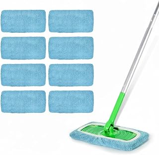 Microfiber Mop Pads - 3 Pack Reusable Washable Refillable Wet & Dry Floor Cleaning - Fits Most Standard Mop - Light Blue Home Cleaning Pads
