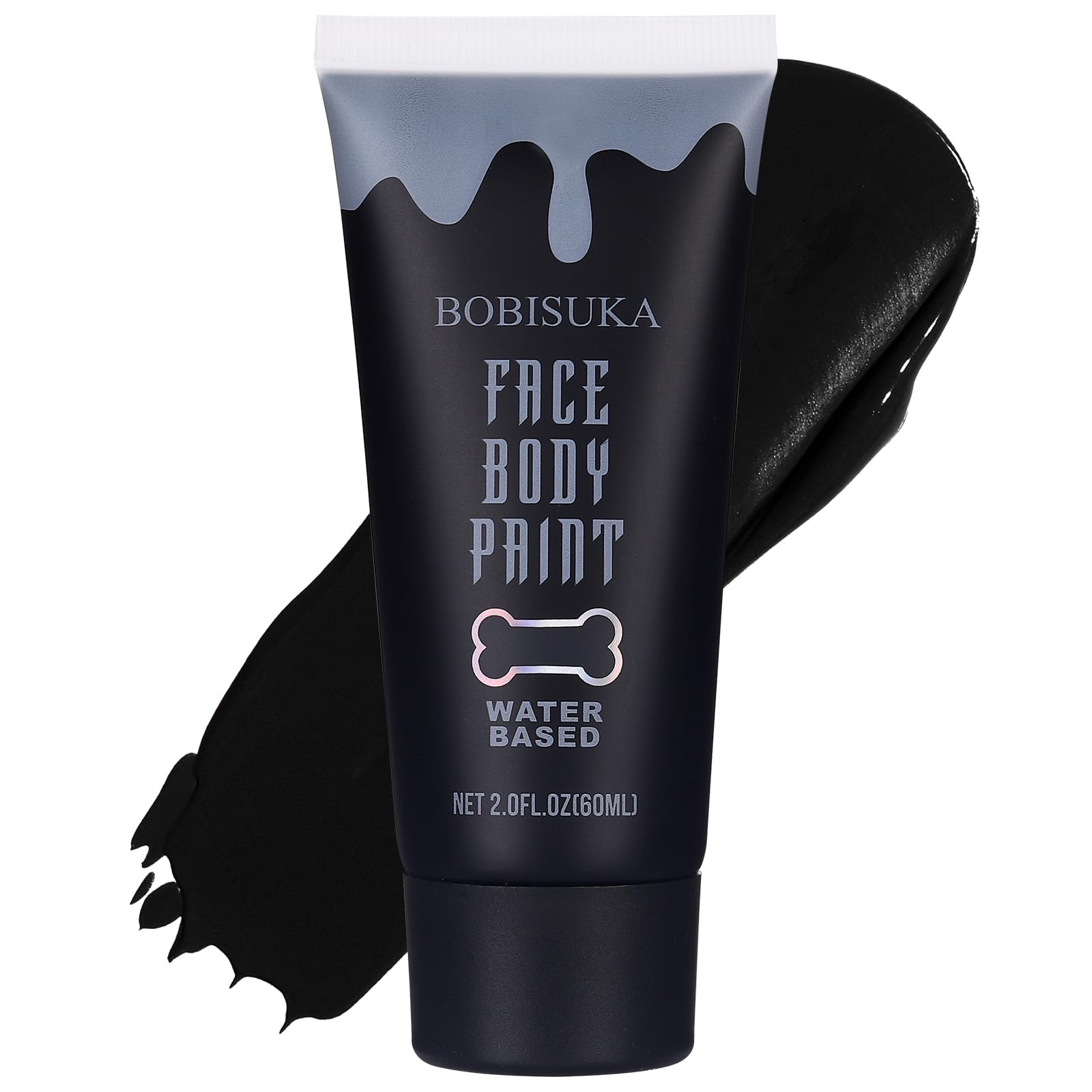 BOBISUKA Black Face Body Paint, Water Based Face Painting for Art Theater Hallow