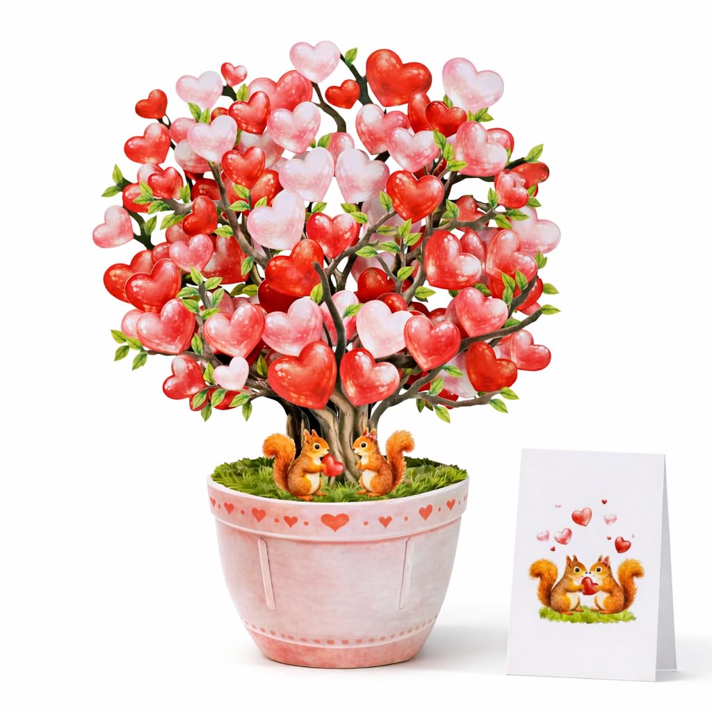 CUTPOPUP Heart Bloom Bouquet Pop Up Anniversary Cards, 3D Wedding Anniversary Ca