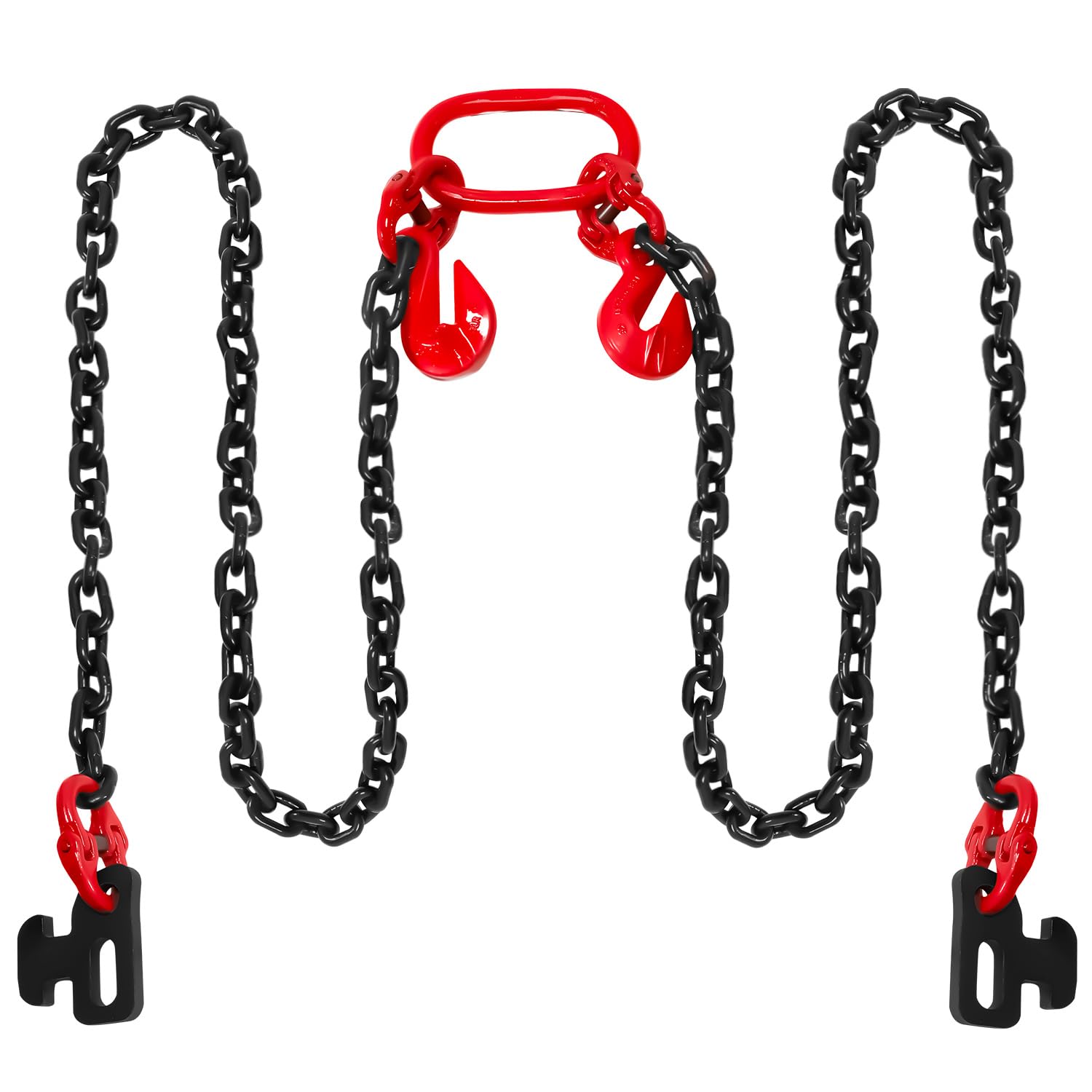 Shipping Container Loading Chain, 1/2" x 5' G80 Bridle Hook for Cargo | Dual Saf