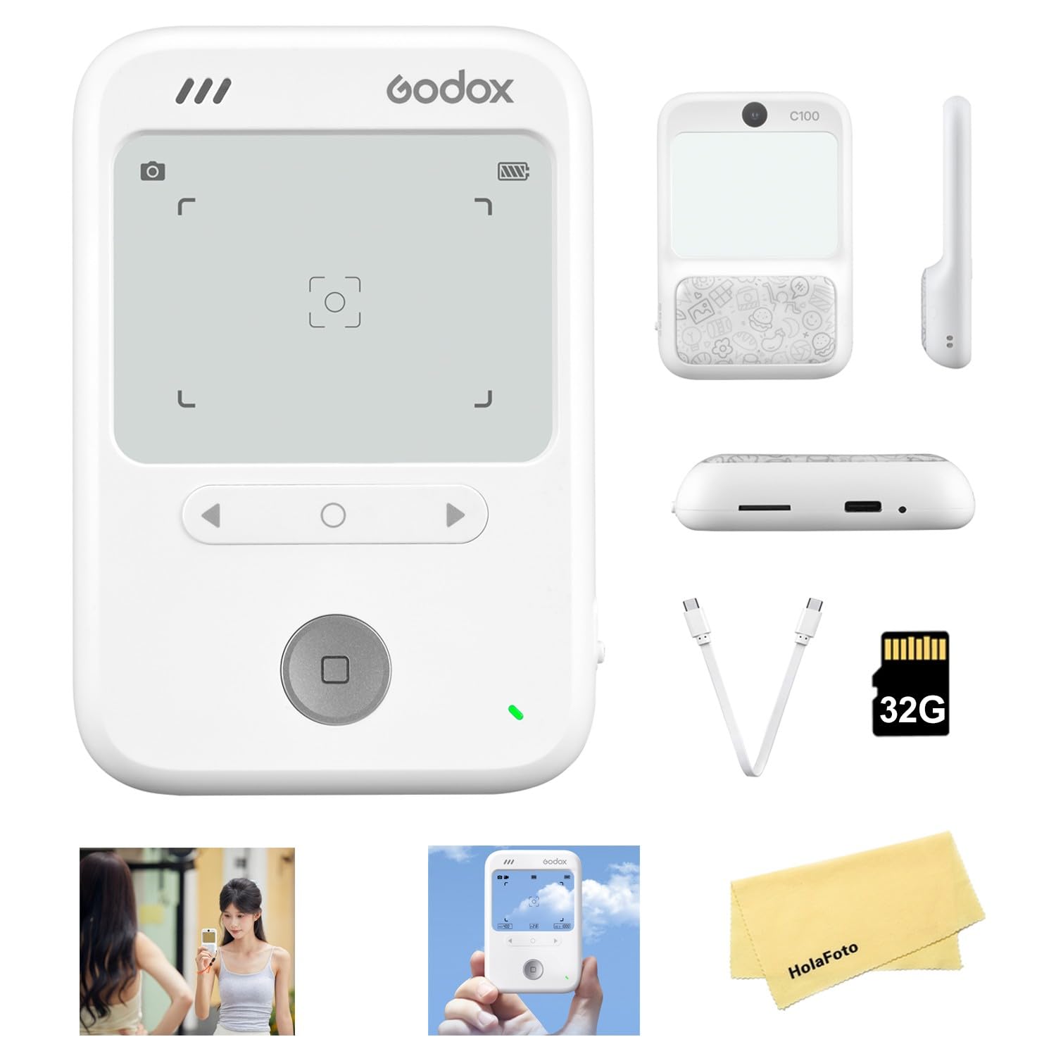 Godox C100 Transparent Viewfinder Pocket Camera | 65g Ultra Light, 4 Aspect Rati