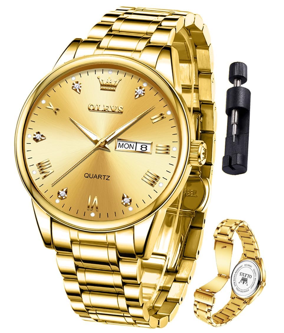 OLEVS Watches for Men Waterproof Luxury Analog Mens Watches Stainless Steel Busi
