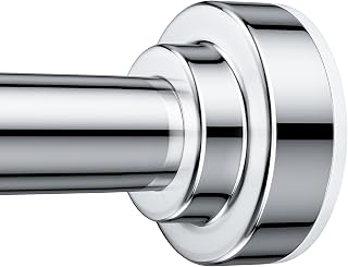 TEECK Shower Curtain Rod, 32-80 inch Adjustable Spring Tension Curtain Rod, Never Rust Anti-Slip Shower Curtain Rod for Bathroom, No Drilling, Never Collapse, Easy to Use, Silver