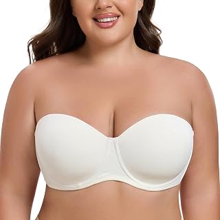 MELENECA - Women's Silicone Push Up Plus Size Strapless Bra