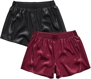 Men's 3 Inch Satin Boxers Silk Satin Sleep Lounge Shorts Pyjamas Bottom
