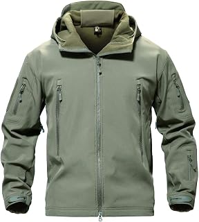 MAGCOMSEN Men's Waterproof Tactical Jackets Winter Outdoor Hiking Softshell Jacket Fleece Lining