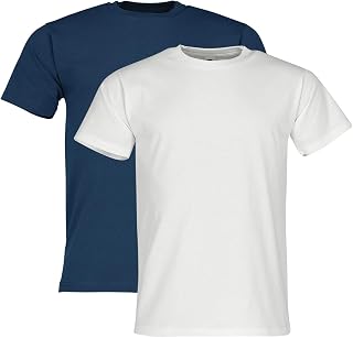 Fruit of the Loom Pack of 2 Heavy Cotton Men's T-Shirt + Free Web-Textilien24 Fabric Bag - S M L XL XXL 3XL - Various Colour Sets