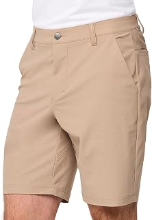 INTO THE AM Men's Daily Shorts 7" & 9" Inseam - Dry Fit Stretch Chino Flat Front Tech Golf Shorts