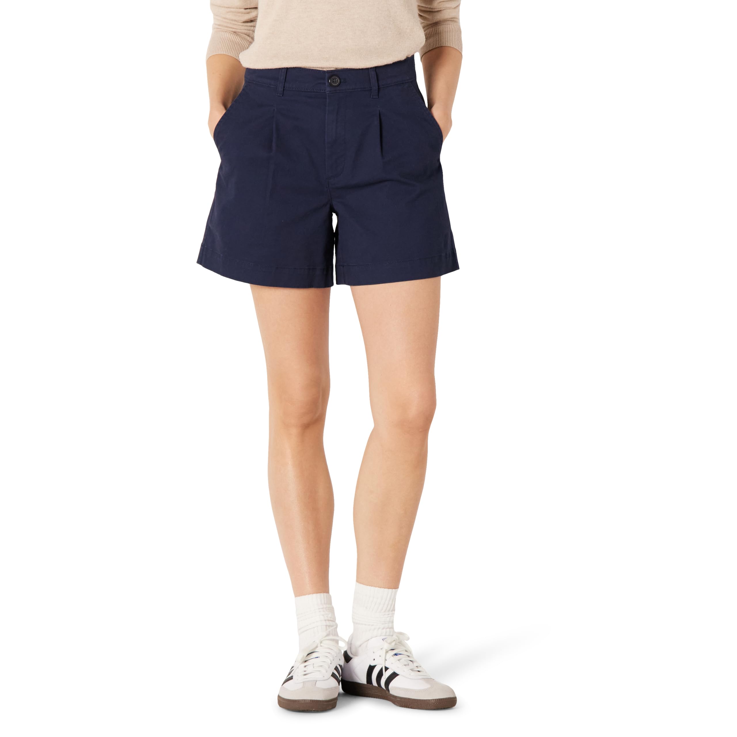 Amazon Essentials Women's High-Rise Relaxed-Fit A-line Elastic Back Shorts