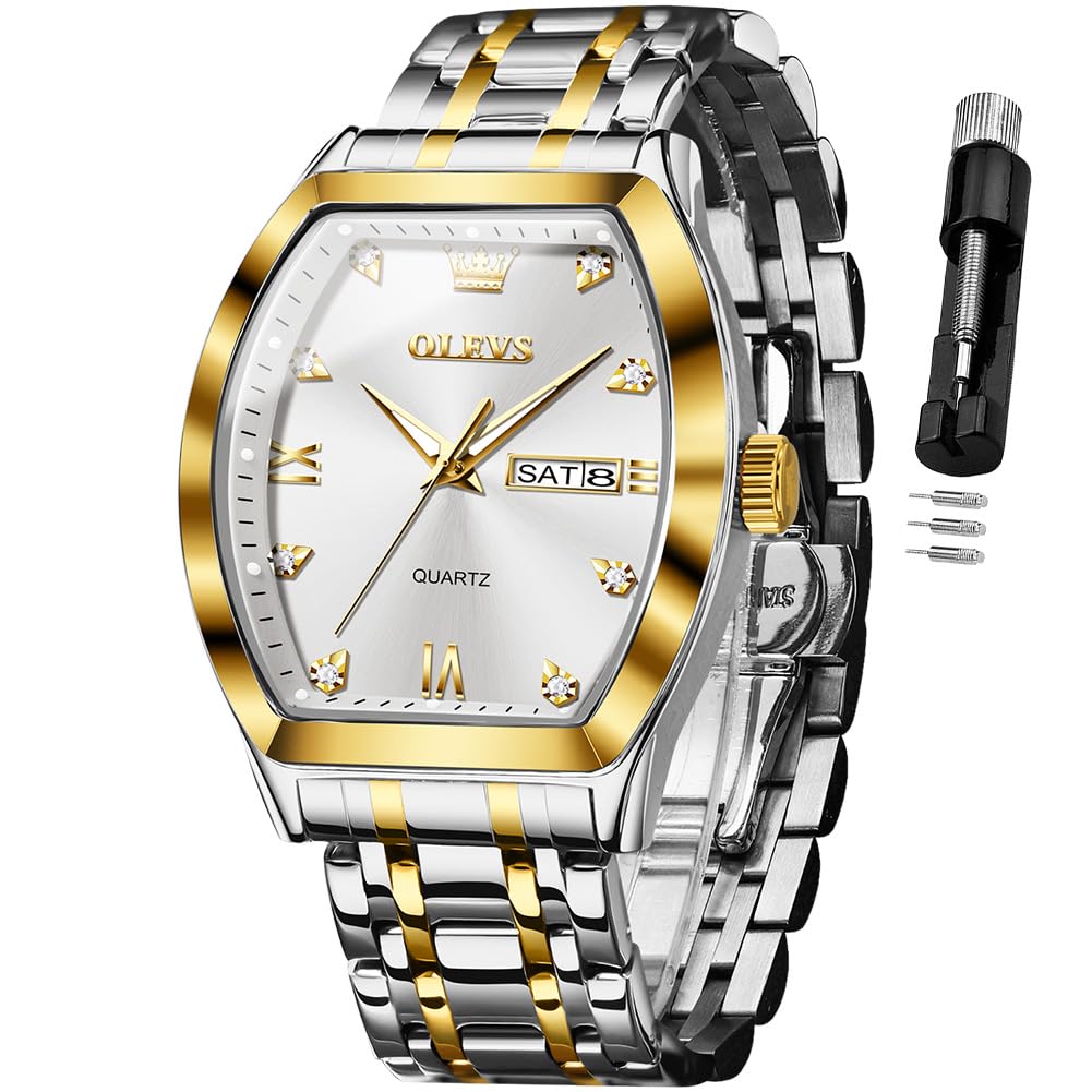 OLEVS Mens Watches Luxury Business Dress Square Big Dial Men Wrist Watch