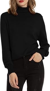 Rollkragenpullover Damen Strickpullover Stretch Pullover in Weich Feinstrick Elegant Stehkragen Strickpulli Langarm Rolli Sweater für Herbst Winter