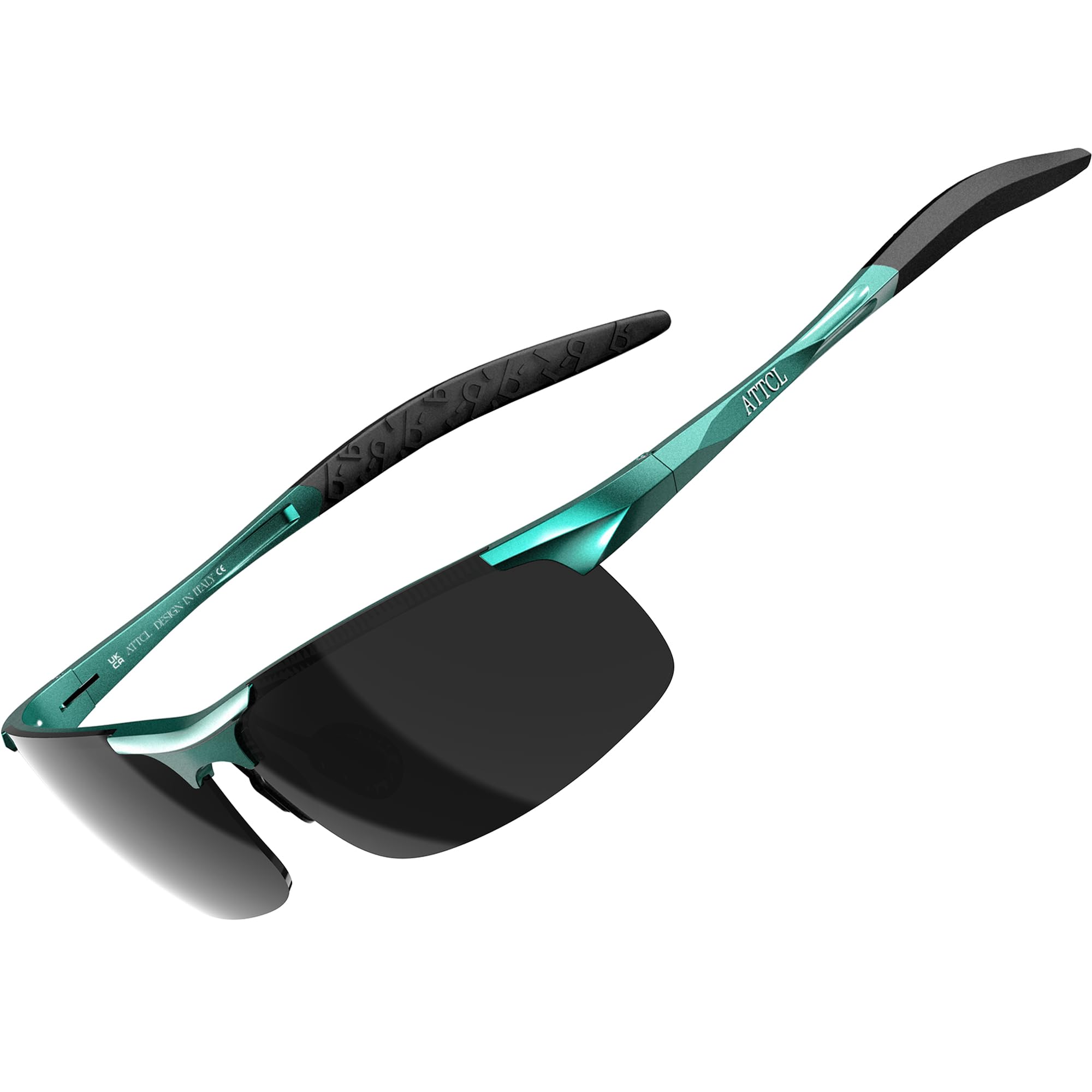 ATTCL Men's Polarised Sports Sunglasses UV400 Lightweight Wrap-Around AL-MG