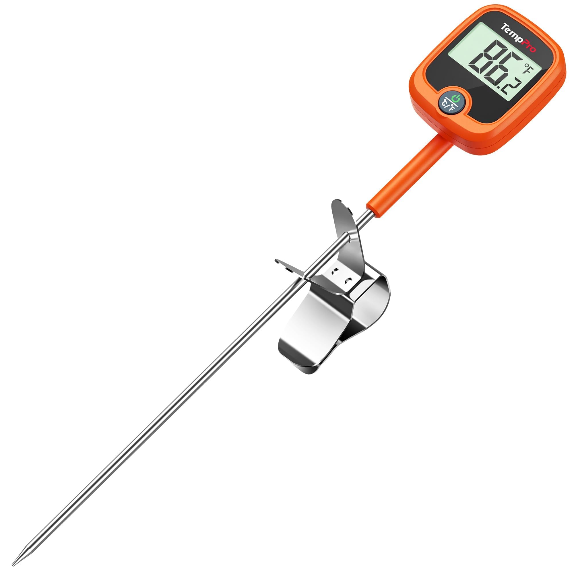 TempPro TempDip 1 Sec Candy Thermometer Digital with Pot Clip & Large LCD | 10" 
