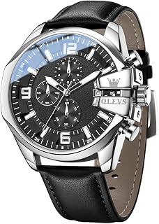 OLEVS Men's Minimalist Analog Quartz Watch Stainless Steel Waterproof Luminous with Automatic Date