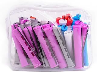 Elastic Curling Roller Set Foam Hair Rollers Self Grip Plastic Curlers No Heat Curling Flexible Overnight Hair Rollers (Orange Gray White Pink Blue 60 Pcs)