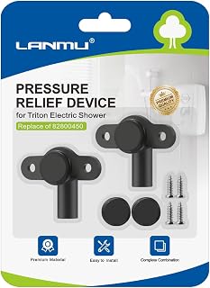 LANMU 2-Pack Pressure Relief Device for Triton Electric Showers | PRD with Disc Seals Cover Valve, Shower Spares Parts, Replace of 82800450, Black
