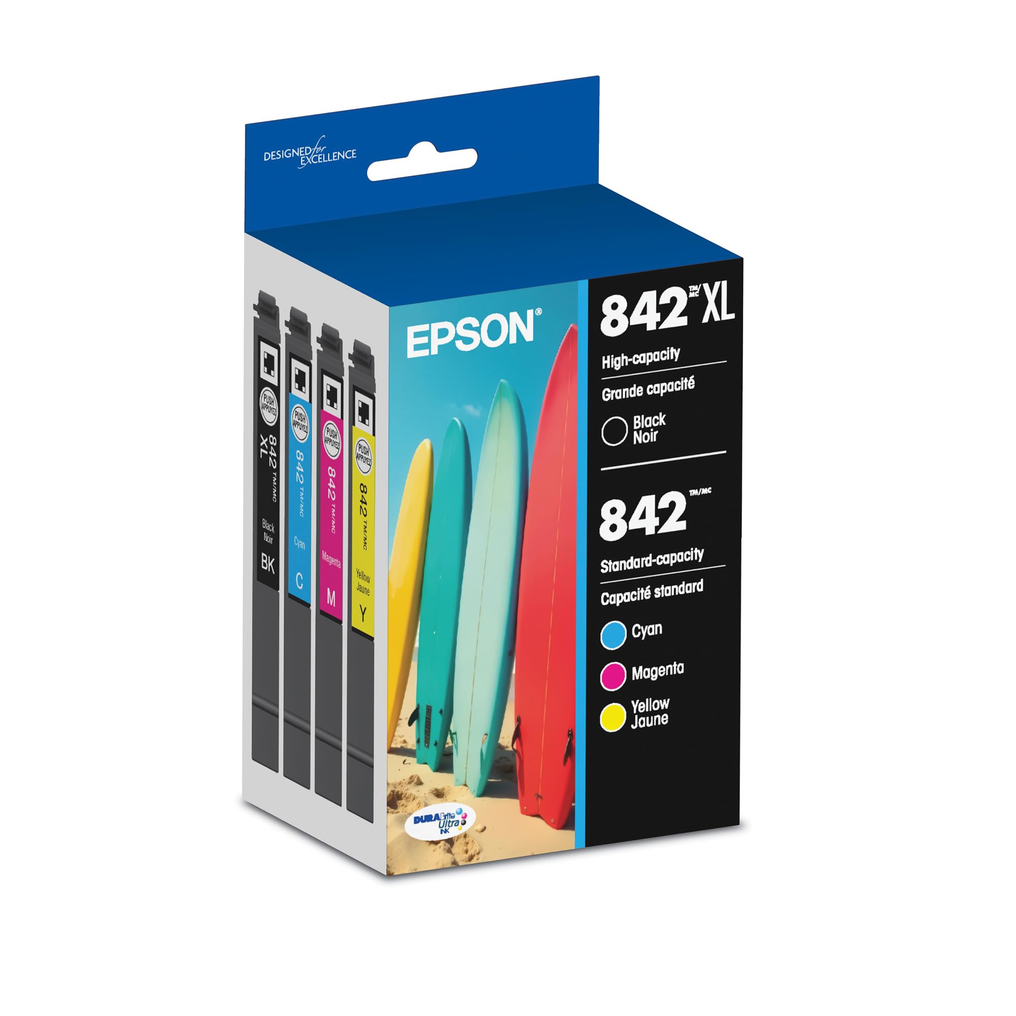 Epson 842 DURABrite Ultra Ink XL Black & Standard Color Combo Pack | Works with 