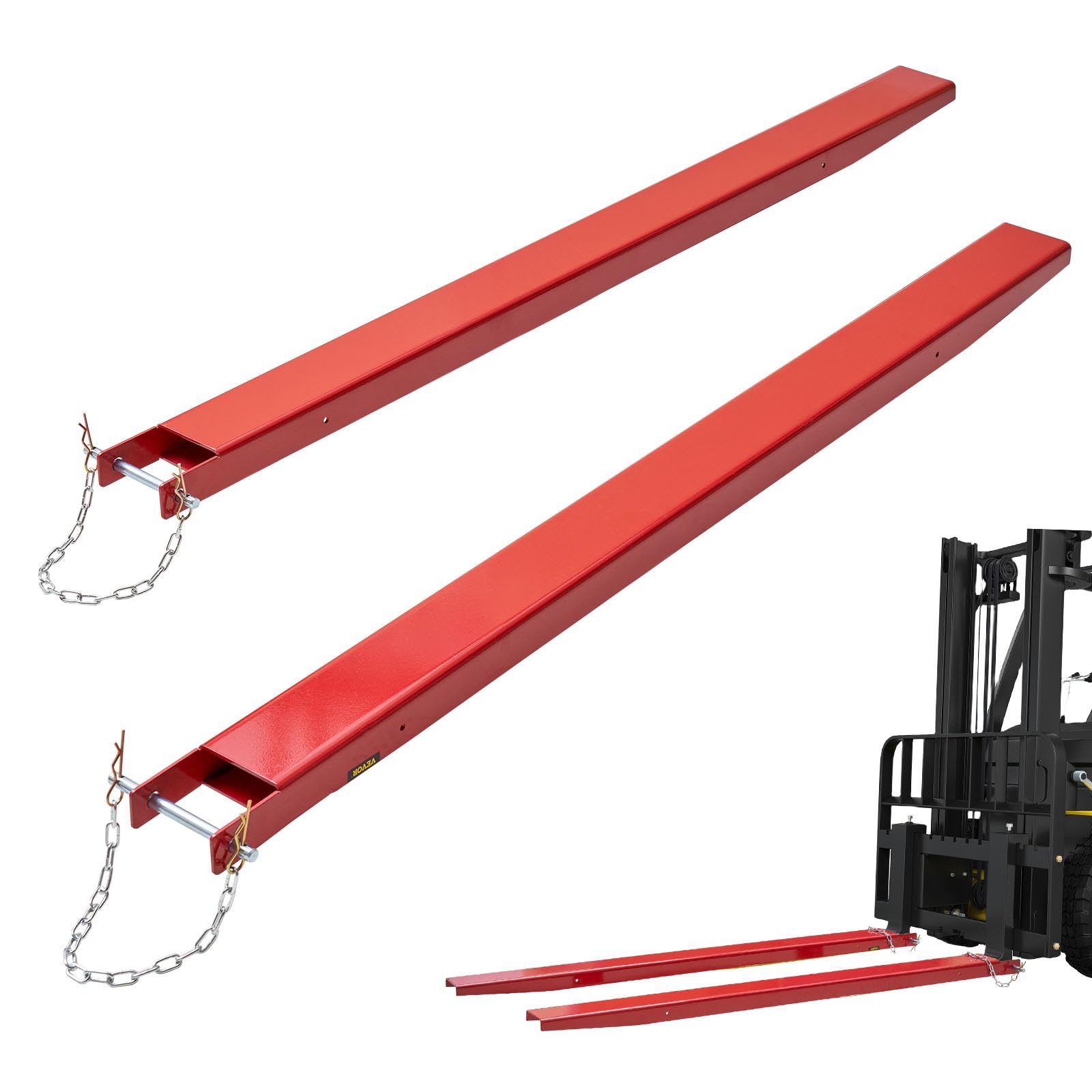 VEVOR Forklift Extensions, 72 Inch Fork Extensions 4.5 Inch Width, 1 Pair Heavy 