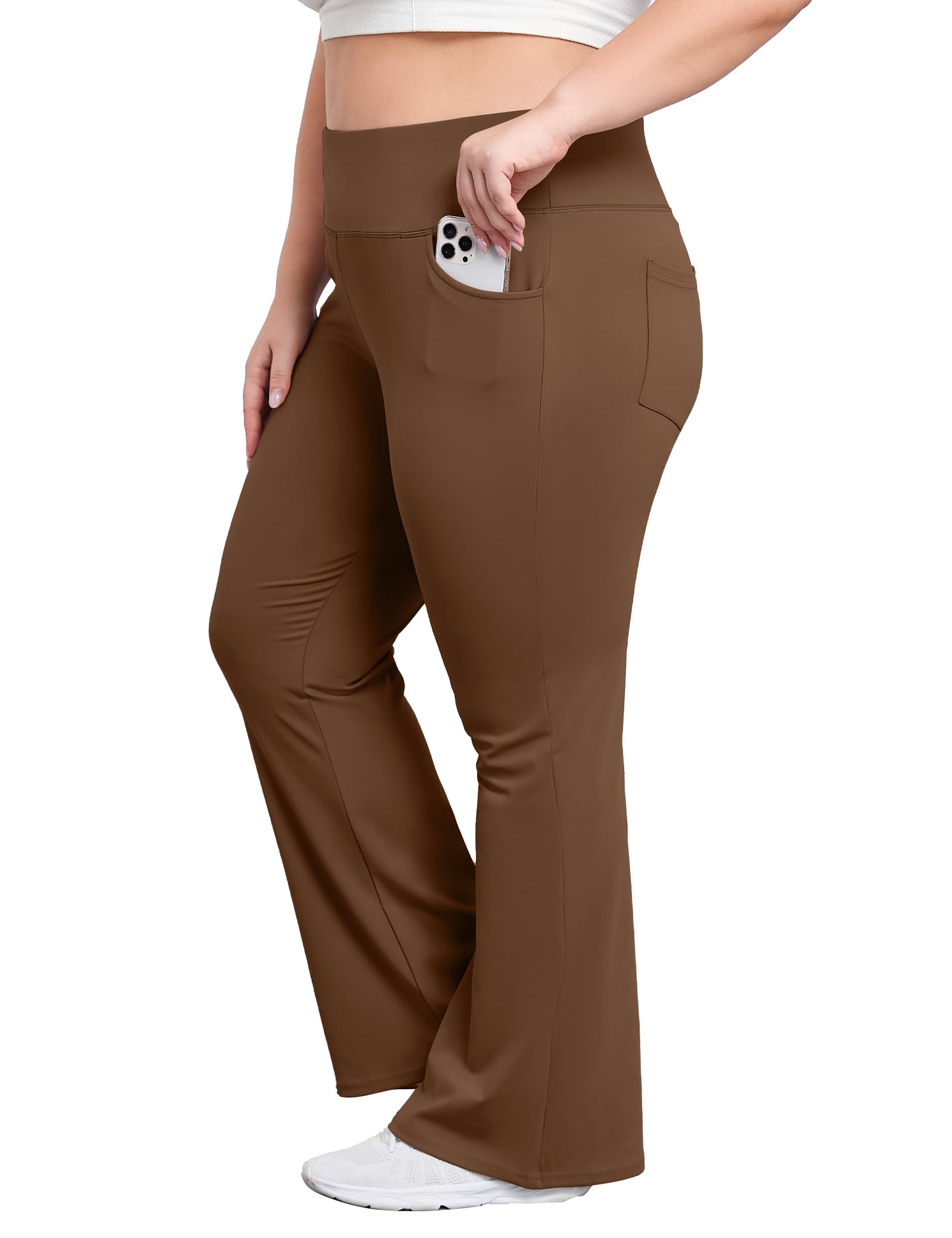 FOREYOND Plus Size Flare Leggings for Women High Waist Yoga Pants 1XL-6XL