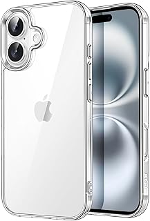 JETech Case for iPhone 16, Anti-Yellowing, Clear | Shockproof Protection, Scratch Resistant Hard PC Back, Durable Transparent TPU Bumper