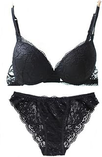 Nanier Women Push Up Bra Set with Embroidery
