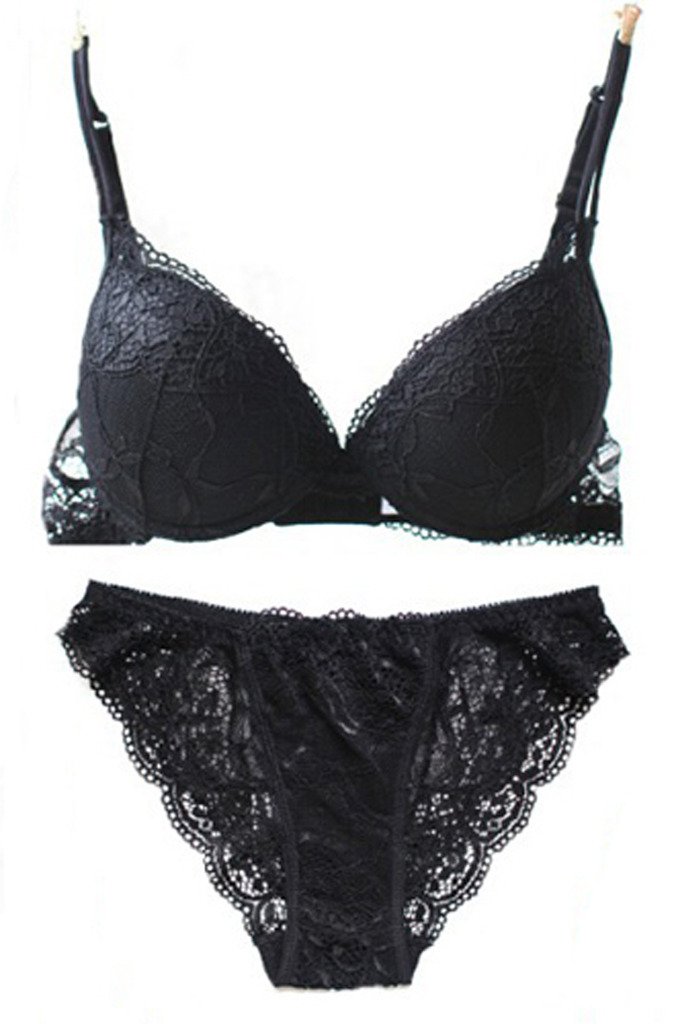 Nanier Women Push Up Bra Set with Embroidery