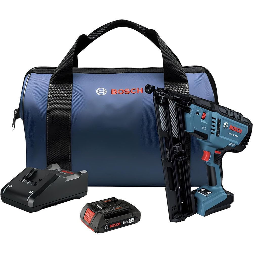 Bosch 18V 15 Gauge Angled Finish Nailer Kit, (Renewed) | Cordless Power, One-Han