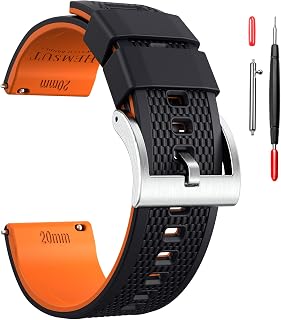 Hemsut Silicone Watch Bands, 18mm 20mm 22mm Quick Release Rubber Watch Strap for Men Women Soft Replacement, 10 Colors for Choose