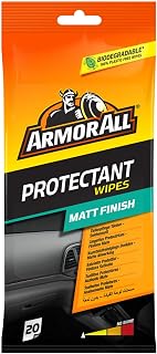 Armor All, 20 Matt Protectant Wipes, Citrus Scent, Suitable for Plastic and Vinyl, Restores your Surfaces Appearance and Keeps them Protected, Ideal For Car Detailing, Made in the UK