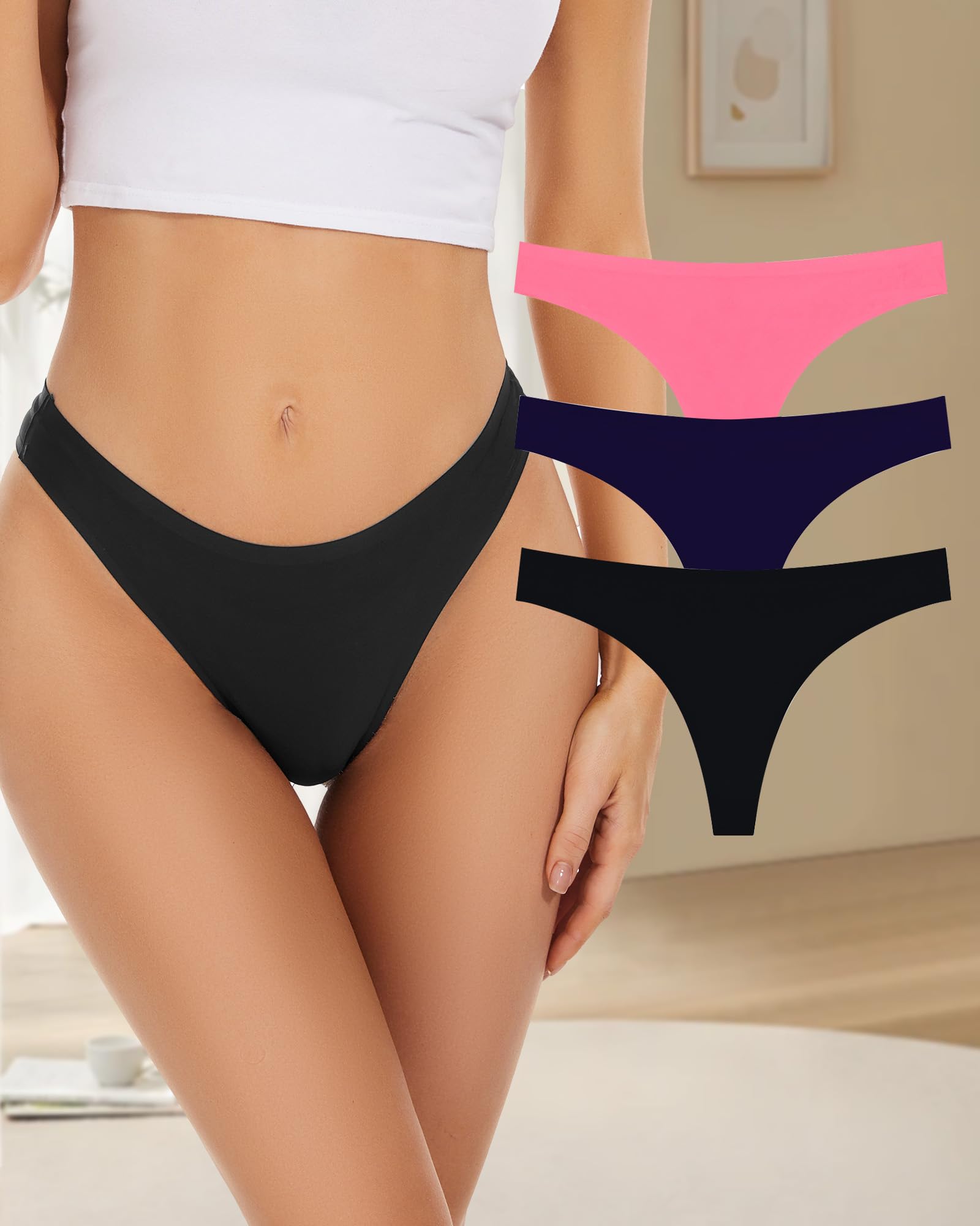 Seamless Thong for Women Invisible Thong Thong Underwear Comfortable Breathable 