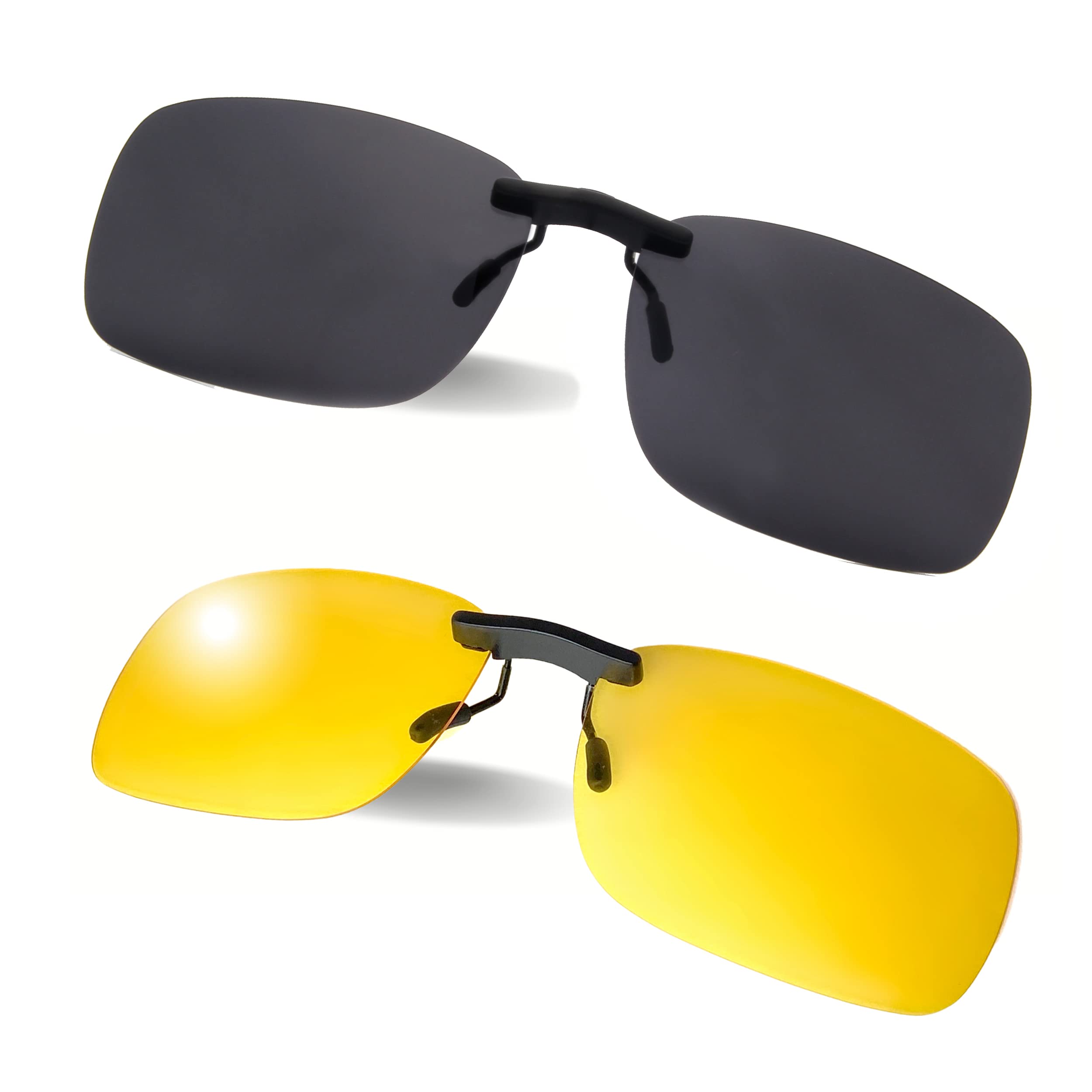 BLUE CUT Clip on Polarized Night Vision, Driving Sunglasses UV 400 Blocker To We