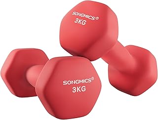 SONGMICS Set of 2 Hex Dumbbells with Neoprene Coating for Strength Training, Fitness, Home Workout