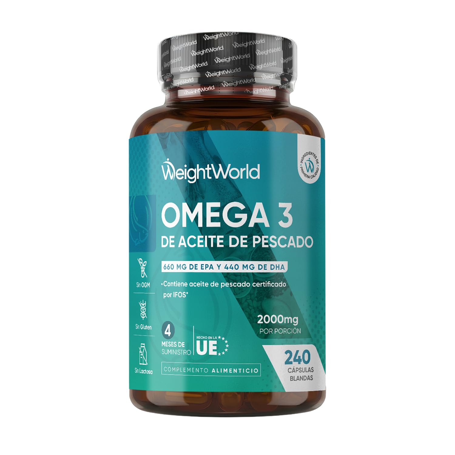 Omega 3 2000mg – 240 Pearls Fish Oil IFOS* (660mg EPA + 440mg DHA) | Omega 3 Fat
