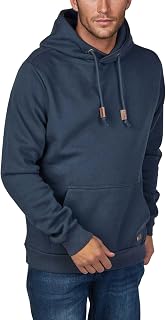 Riverso Julian Men's Hooded Pullover / Hoodie / Sweatshirt with Hood and Kangaroo Pocket, Cross-Over Collar, Regular, Cotton, Grey / Green / Red / Blue / Black, S / M / L / XL / 2XL / 3XL / 4XL / 5XL
