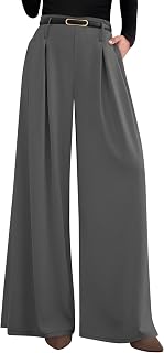 PRETTYGARDEN 2025 Autumn Women Wide Leg Pants Wide Leg Work Palazzo Long Loose Trousers with Pockets