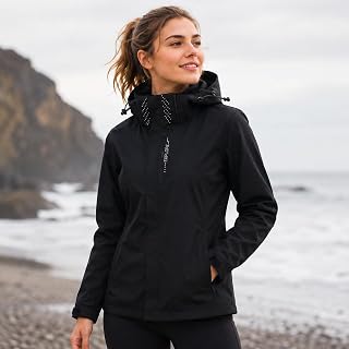 Women's Lightweight Breathable Windproof Jacket Waterproof Hooded Rain Outerwear for Outdoor Hiking Camping