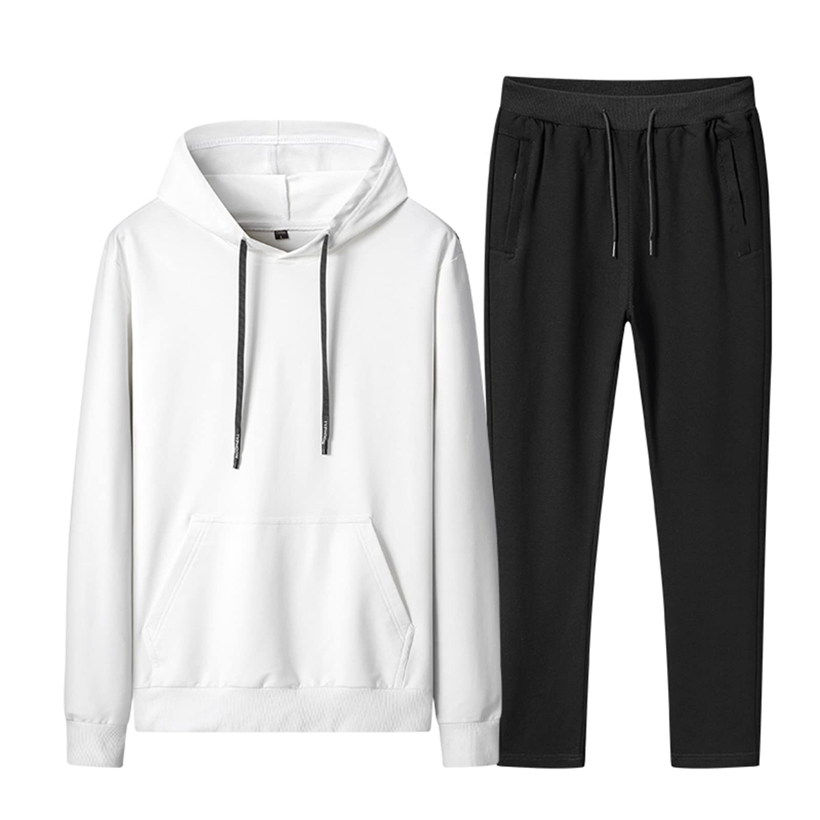 amropi Men's Tracksuit with Hood and Sweatpants Pullover Sweatshirt Jogging Trac