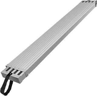 VEVOR Aluminum Work Plank Telescoping 8-13 ft 500 lbs 12.5" Scaffold Plank | for Painting ，Hanging Drywall， Repair Work，Nylon Sticky Straps, Non-Slip Wide-Tread Platform Built-in Locks Adjustable Length