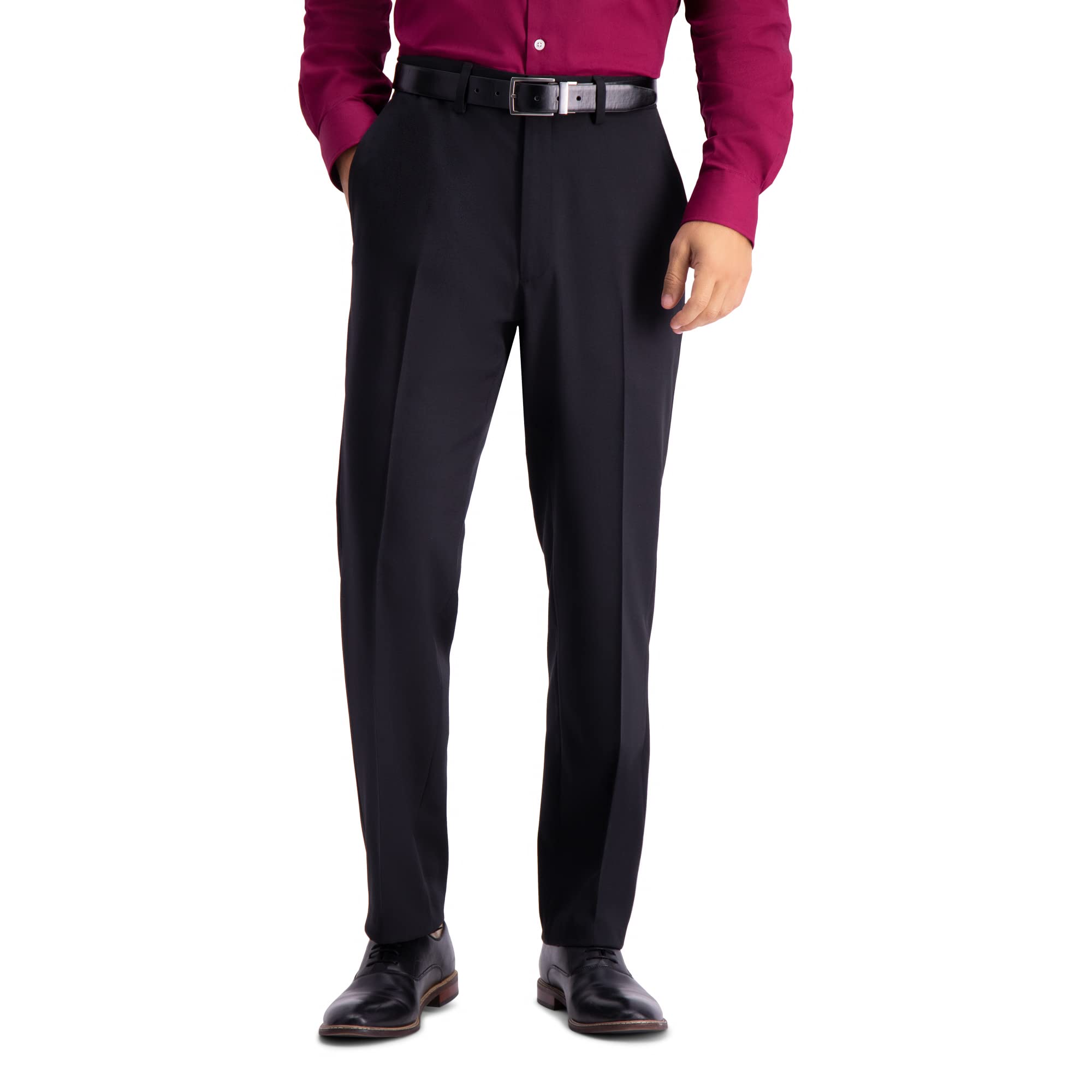 Haggar Cool Right Performance Flex Solid Classic Fit Flat Front Pant-reg. and Bi