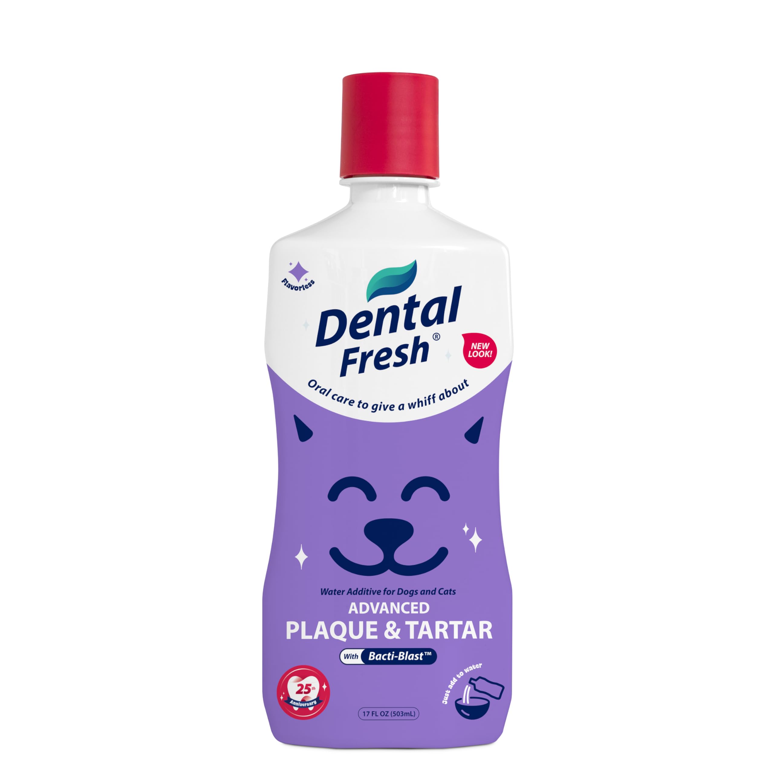 Dental Fresh Water Additive - Plaque & Tartar Care for Dogs & Cats - 17 oz | Fla