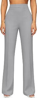 JEKAOYI Womens Straight Leg Dress Work Pants High Waist Stretchy Business Casual Pants Office Trousers Slacks