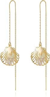 Dangle Chain Earrings for Women Dainty Long Hanging Gold Chain Trendy Hypoallergenic Dangling CZ Threader Earrings Line Dangly Jewelry Gift for Women Jewelry