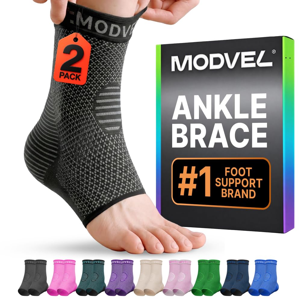 Modvel Foot & Ankle Brace Socks for Sprained Ankle Compression Sleeve - Foot Sup