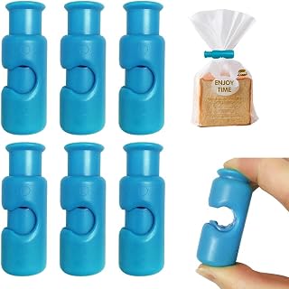 Snack Bread Sealing Clip,2025 Upgraded Bag Clips, Squeeze and Lock Bread Bag Clips for Food Storage, Plastic Bag Clip, Food Clips for Bags, Bread Clips, Easy to Use Bread Bag Clips (6)