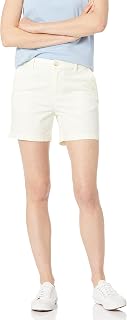 Amazon Essentials Women's Mid-Rise Slim-Fit 5 Inch Inseam Khaki Shorts (Available in Straight and Curvy Fits)