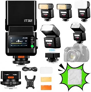 GODOX iT32 TTL Camera Flash with X5S Trigger for Sony A7 III,ZV-E10,A7 IV | ZV-E10 II,a7C,ZV-E1,a6700, a6400,a7C II, a7C, a7CR, RX1RI,HSS Flash Magnetic Hotshoe & Trigger 2-in-1 Mini Flash